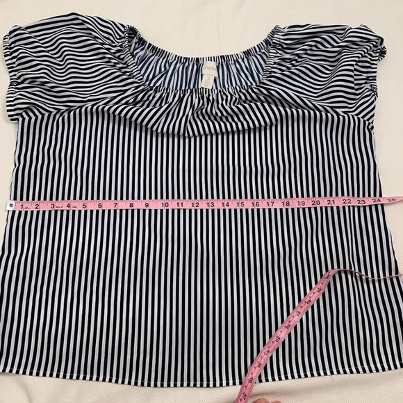 Chico's Veritcal Striped Blouse Top - Picture 4 of 12